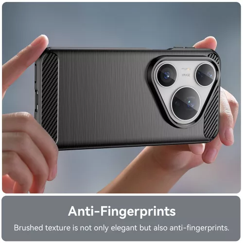 Techsuit - Carbon szilikon tok - Huawei Pura 80 Pro / 80 Ultra - Fekete