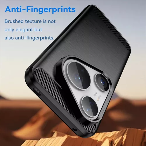 Techsuit - Carbon szilikon tok - Huawei Pura 80 Pro / 80 Ultra - Fekete