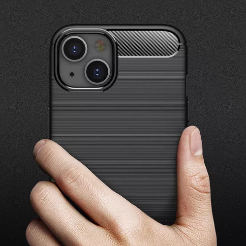 Techsuit - Carbon szilikon tok - iPhone 13 mini - Fekete