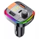 Yesido - Car Charger (Y45) - with FM Transmitter, 2xUSB-A, Type-C, LED Display, RGB Light, 18W - Black