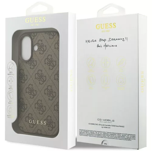 Guess - Keménytok 4G Klasszikus (GUHCP17SG4GFBR) - iPhone 17 - Barna