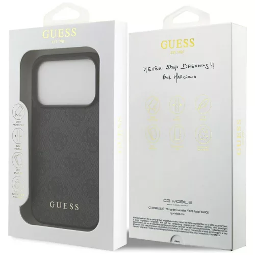 Guess - Keménytok 4G Klasszikus (GUHCP17LG4GFGR) - iPhone 17 Pro - Fekete