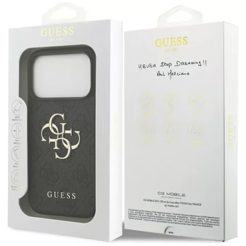 Guess - Keménytok 4G Nagy Logó (GUHCP17L4GMGGR) - iPhone 17 Pro - Fekete