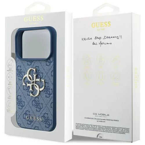Guess - Keménytok 4G Nagy Logó (GUHCP17L4GMGBL) - iPhone 17 Pro - Kék