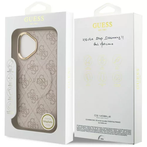 Guess - Keménytok 4G Klasszikus MagSafe (GUHMP17SP4MSEGCP) - iPhone 17 - Rózsaszín