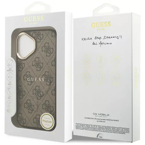 Guess - Keménytok 4G Klasszikus MagSafe (GUHMP17SP4MSEGCW) - iPhone 17 - Barna
