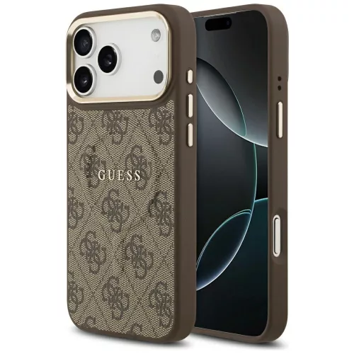 Guess - Keménytok 4G Klasszikus MagSafe (GUHMP17LP4MSEGCW) - iPhone 17 Pro - Barna