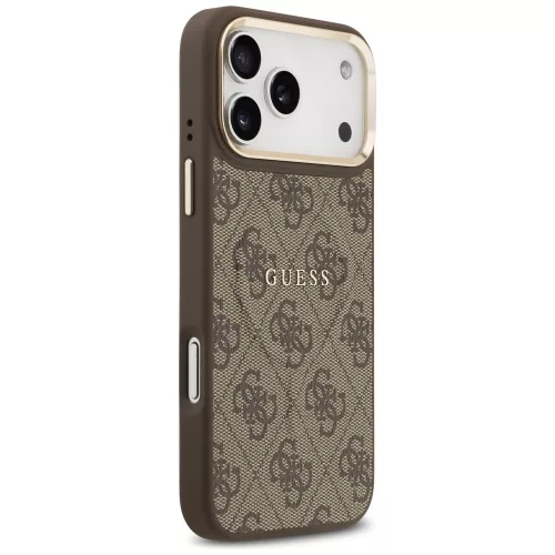Guess - Keménytok 4G Klasszikus MagSafe (GUHMP17LP4MSEGCW) - iPhone 17 Pro - Barna