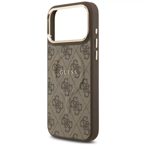 Guess - Keménytok 4G Klasszikus MagSafe (GUHMP17LP4MSEGCW) - iPhone 17 Pro - Barna