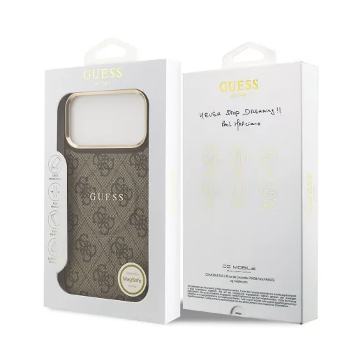 Guess - Keménytok 4G Klasszikus MagSafe (GUHMP17XP4MSEGCW) - iPhone 17 Pro Max - Barna