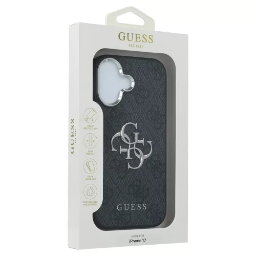 Guess - Keménytok Nagy 4G Klasszikus Logó (GUHCP17SP4G4SMCK) - iPhone 17 - Fekete