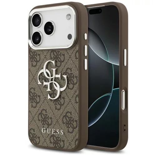 Guess - Keménytok Nagy 4G Klasszikus Logó (GUHCP17LP4G4SMCW) - iPhone 17 Pro - Barna