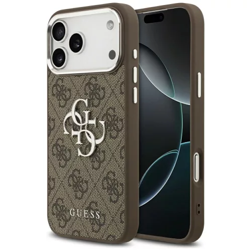 Guess - Keménytok Nagy 4G Klasszikus Logó (GUHCP17XP4G4SMCW) - iPhone 17 Pro Max - Barna
