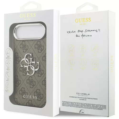 Guess - Keménytok Nagy 4G Klasszikus Logó (GUHCP17MP4G4SMCW) - iPhone 17 Air - Barna