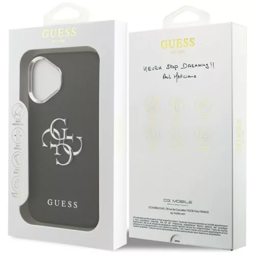 Guess - Hardcase 4G Grained Big and Classic Logo (GUHCP17SPG4SMCEK) - iPhone 17 - Black