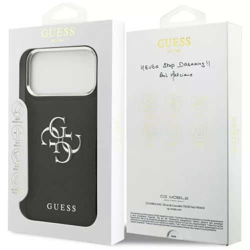 Guess - Hardcase 4G Grained Big and Classic Logo (GUHCP17XPG4SMCEK) - iPhone 17 Pro Max - Black