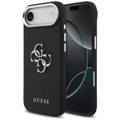 Guess - Keménytok 4G Szemcsézett Nagy és Klasszikus Logó (GUHCP17MPG4SMCEK) - iPhone 17 Air - Fekete
