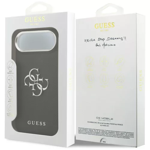 Guess - Keménytok 4G Szemcsézett Nagy és Klasszikus Logó (GUHCP17MPG4SMCEK) - iPhone 17 Air - Fekete