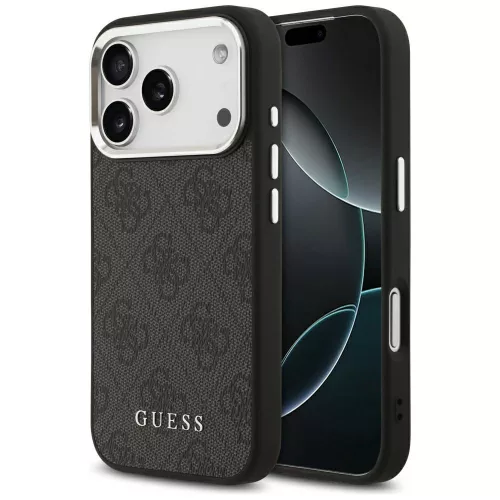 Guess - Keménytok 4G Klasszikus Logó MagSafe (GUHMP17LP4GSSMCK) - iPhone 17 Pro - Fekete