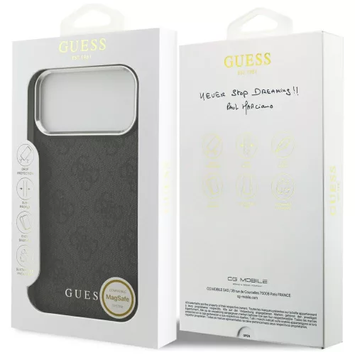 Guess - Keménytok 4G Klasszikus Logó MagSafe (GUHMP17XP4GSSMCK) - iPhone 17 Pro Max - Fekete
