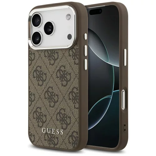 Guess - Keménytok 4G Klasszikus Logó MagSafe (GUHMP17XP4GSSMCW) - iPhone 17 Pro Max - Barna