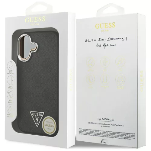 Guess - Keménytok 4G Háromszög Logó MagSafe (GUHMP17SP4TSRCMK) - iPhone 17 - Fekete