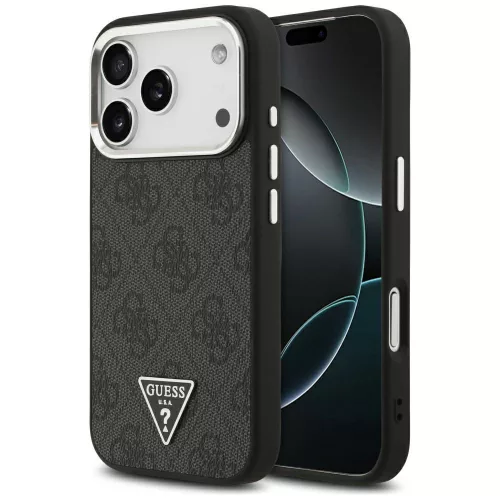 Guess - Keménytok 4G Háromszög Logó MagSafe (GUHMP17LP4TSRCMK) - iPhone 17 Pro - Fekete