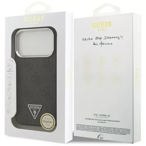 Guess - Keménytok 4G Háromszög Logó MagSafe (GUHMP17LP4TSRCMK) - iPhone 17 Pro - Fekete