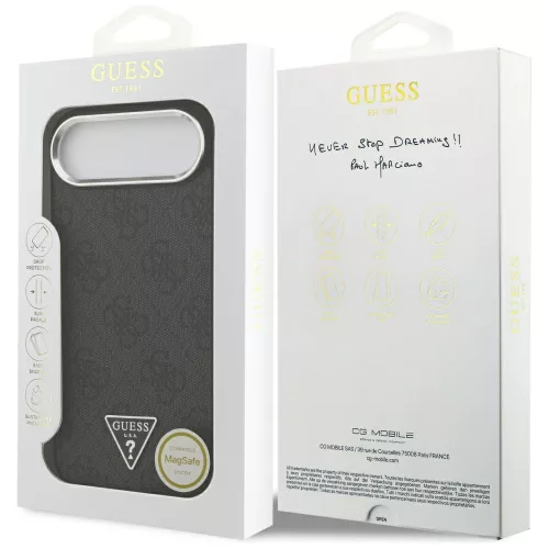 Guess - Keménytok 4G Háromszög Logó MagSafe (GUHMP17MP4TSRCMK) - iPhone 17 Air - Fekete