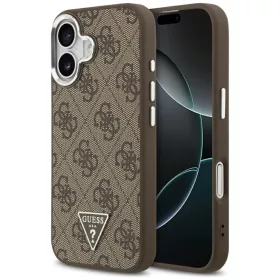   Guess - Keménytok 4G Háromszög Logó MagSafe (GUHMP17SP4TSRCMW) - iPhone 17 - Barna