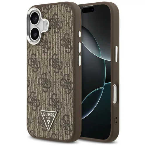 Guess - Keménytok 4G Háromszög Logó MagSafe (GUHMP17SP4TSRCMW) - iPhone 17 - Barna