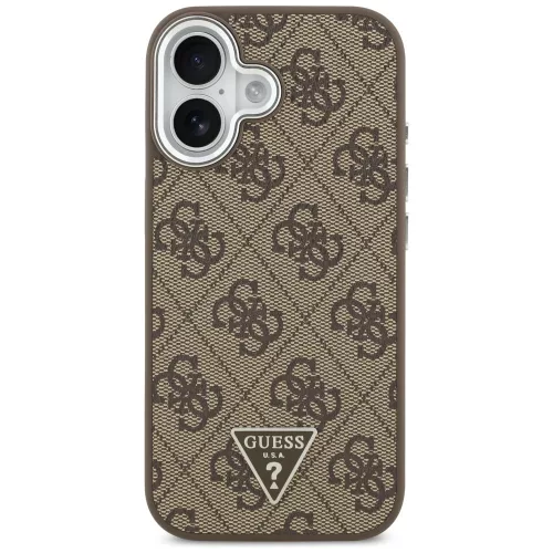 Guess - Keménytok 4G Háromszög Logó MagSafe (GUHMP17SP4TSRCMW) - iPhone 17 - Barna