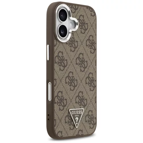 Guess - Keménytok 4G Háromszög Logó MagSafe (GUHMP17SP4TSRCMW) - iPhone 17 - Barna