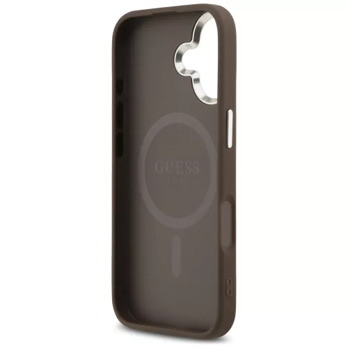 Guess - Keménytok 4G Háromszög Logó MagSafe (GUHMP17SP4TSRCMW) - iPhone 17 - Barna