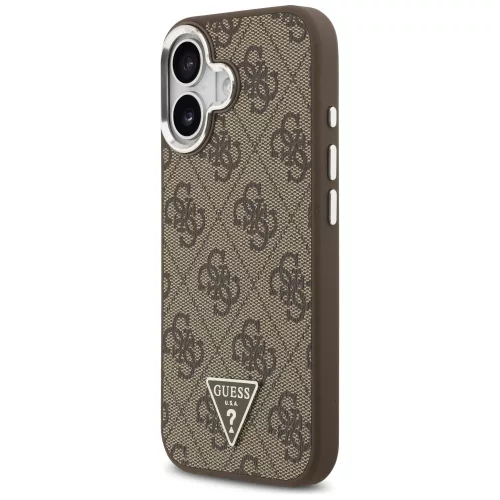 Guess - Keménytok 4G Háromszög Logó MagSafe (GUHMP17SP4TSRCMW) - iPhone 17 - Barna
