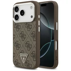   Guess - Keménytok 4G Háromszög Logó MagSafe (GUHMP17LP4TSRCMW) - iPhone 17 Pro - Barna