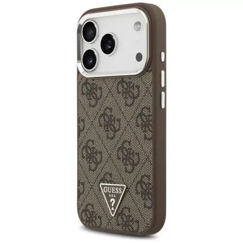 Guess - Keménytok 4G Háromszög Logó MagSafe (GUHMP17LP4TSRCMW) - iPhone 17 Pro - Barna