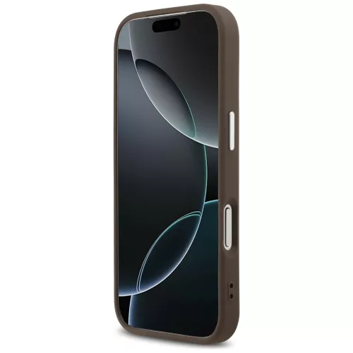 Guess - Keménytok 4G Háromszög Logó MagSafe (GUHMP17LP4TSRCMW) - iPhone 17 Pro - Barna