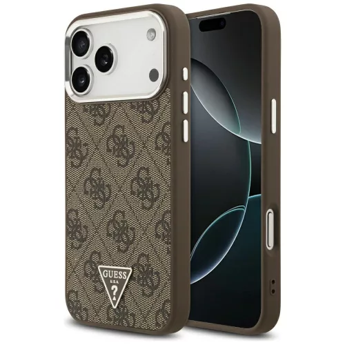 Guess - Keménytok 4G Háromszög Logó MagSafe (GUHMP17XP4TSRCMW) - iPhone 17 Pro Max - Barna