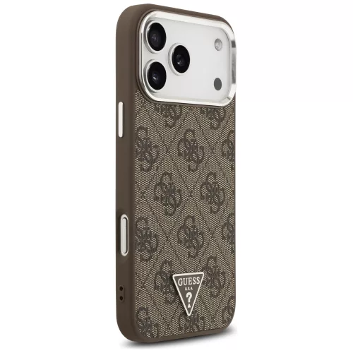 Guess - Keménytok 4G Háromszög Logó MagSafe (GUHMP17XP4TSRCMW) - iPhone 17 Pro Max - Barna