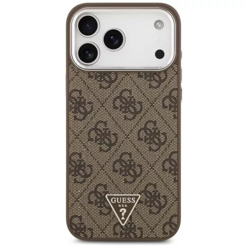 Guess - Keménytok 4G Háromszög Logó MagSafe (GUHMP17XP4TSRCMW) - iPhone 17 Pro Max - Barna