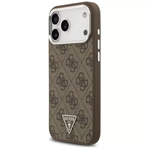 Guess - Keménytok 4G Háromszög Logó MagSafe (GUHMP17XP4TSRCMW) - iPhone 17 Pro Max - Barna