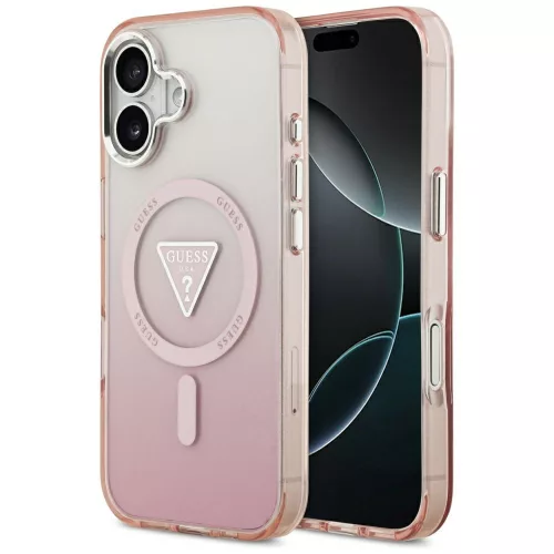 Guess - IML Átmenetes Háromszög Logó MagSafe (GUHMP17SHGTMLCGP) - iPhone 17 - Rózsaszín