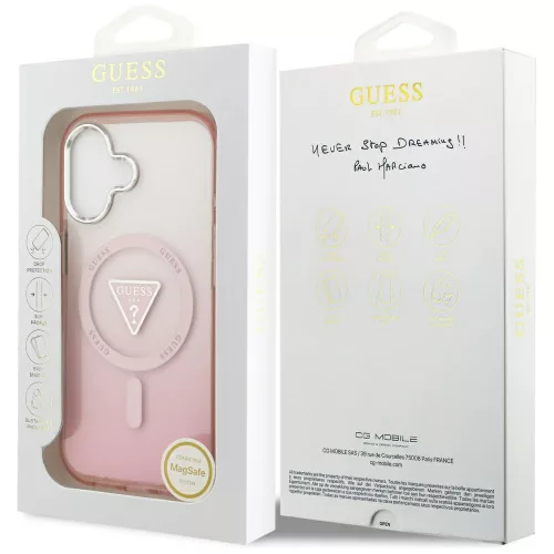 Guess - IML Átmenetes Háromszög Logó MagSafe (GUHMP17SHGTMLCGP) - iPhone 17 - Rózsaszín