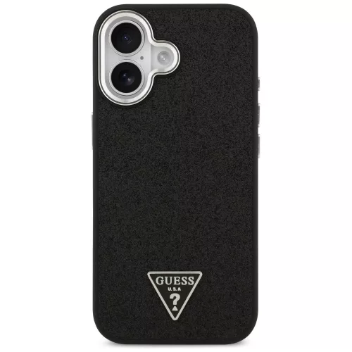Guess - Csillámos Háromszög Logó MagSafe (GUHMP17SPFGTSCMK) - iPhone 17 - Fekete
