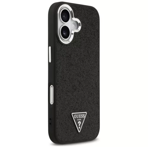 Guess - Csillámos Háromszög Logó MagSafe (GUHMP17SPFGTSCMK) - iPhone 17 - Fekete