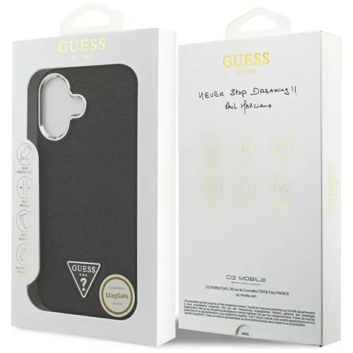 Guess - Csillámos Háromszög Logó MagSafe (GUHMP17SPFGTSCMK) - iPhone 17 - Fekete