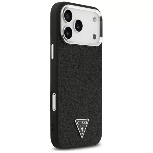 Guess - Csillámos Háromszög Logó MagSafe (GUHMP17XPFGTSCMK) - iPhone 17 Pro Max - Fekete