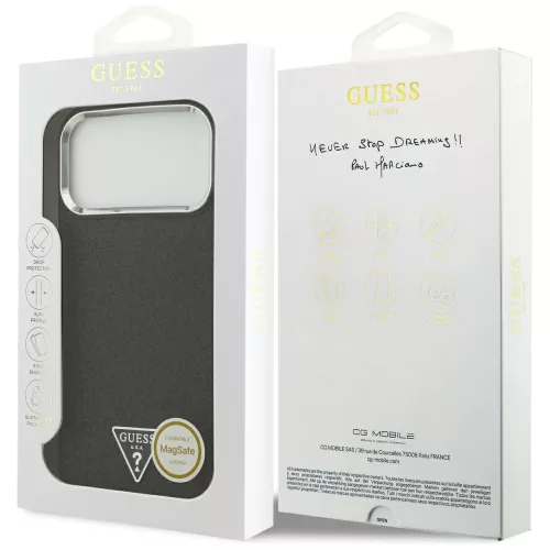Guess - Csillámos Háromszög Logó MagSafe (GUHMP17XPFGTSCMK) - iPhone 17 Pro Max - Fekete
