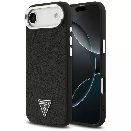 Guess - Csillámos Háromszög Logó MagSafe (GUHMP17MPFGTSCMK) - iPhone 17 Air - Fekete